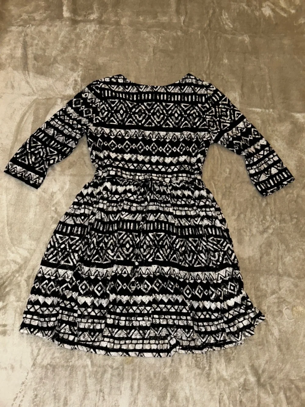 Justice Black & White Lacy Patterned Girls' Dress - Classic Fit size 20